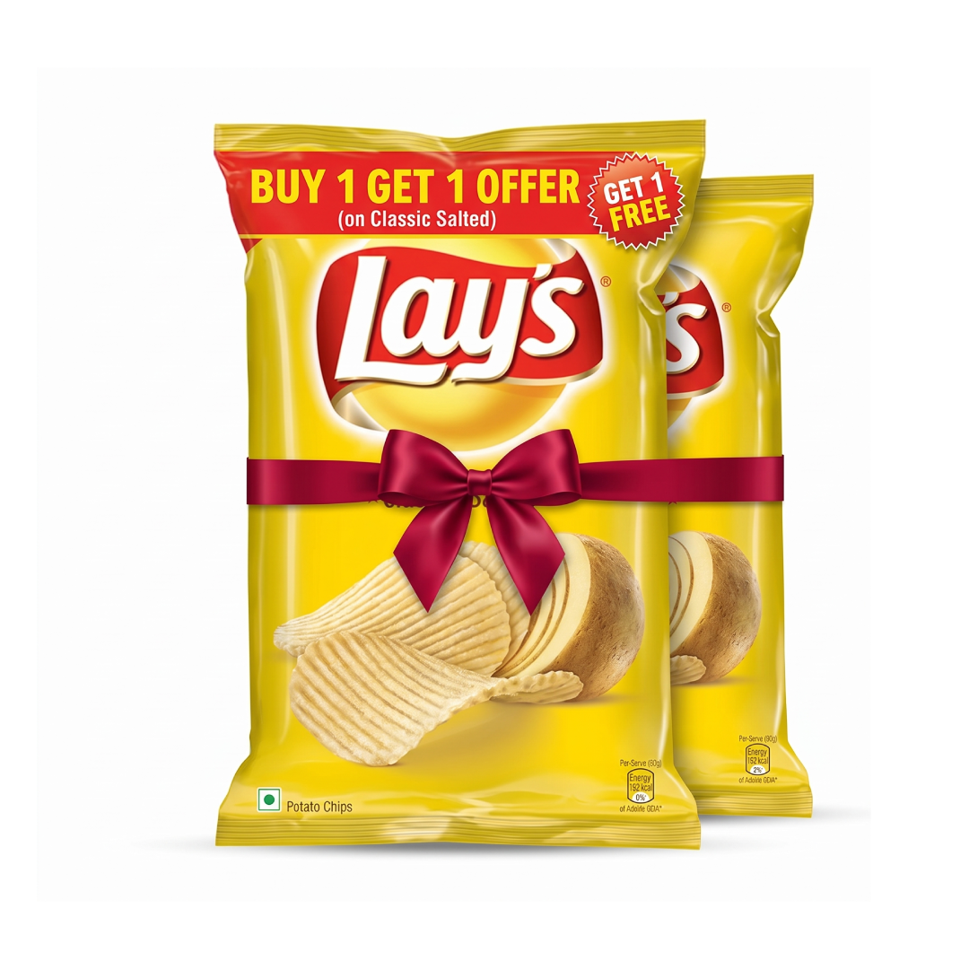 Lays Classic Salted Masala Chips 50g ( Buy 1 Get 1 )